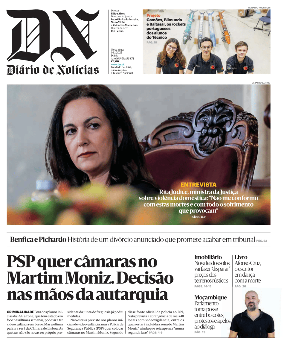 Prima-pagina-Diario de Noticias-edizione-di-oggi-20250114